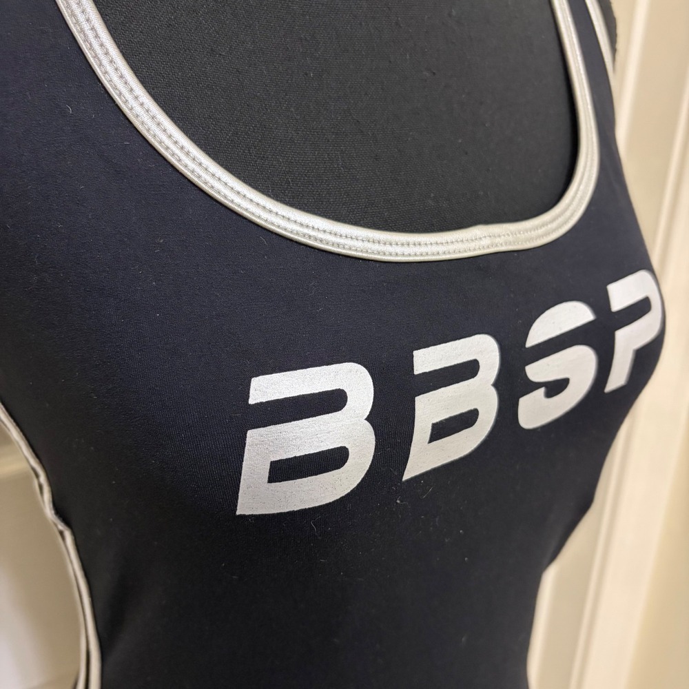 Vintage Y2K Bebe Sport Athletic Tank Top S M L Black 2000s Active Gym USA Made - Picture 3 of 10